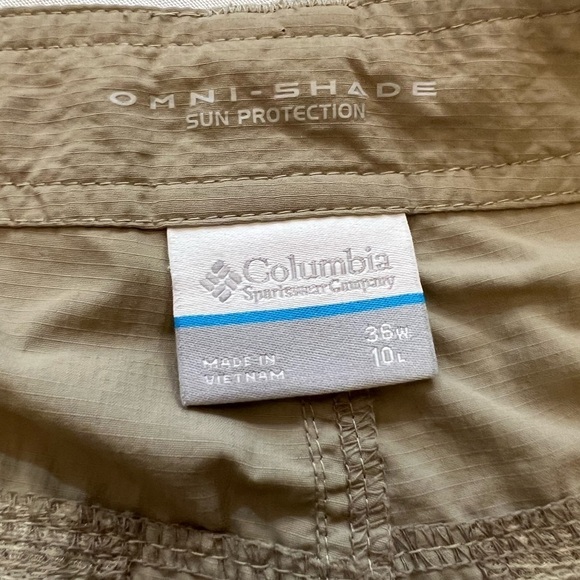 COLUMBIA Men’s Nylon Cargo Shorts, Tan, Size 36/10 - Picture 2 of 6